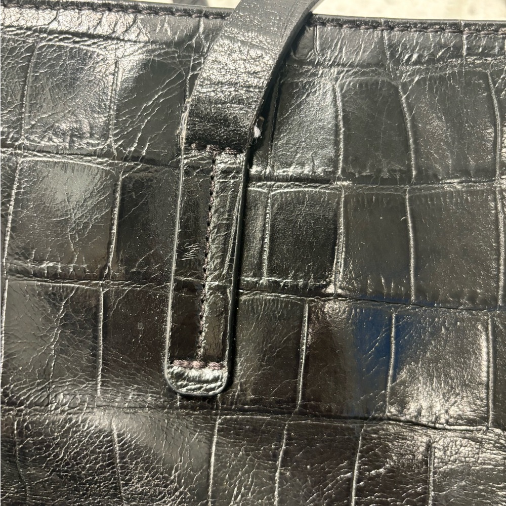 Antonio Melani Large Black Croc Tote with tons of pockets and storage - Picture 14 of 16